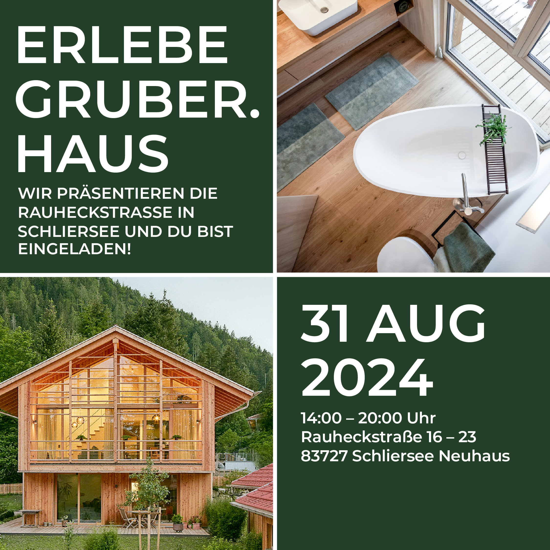 Einladung Tag der offenen Tür Holzhaus Gruberhaus Neuhaus