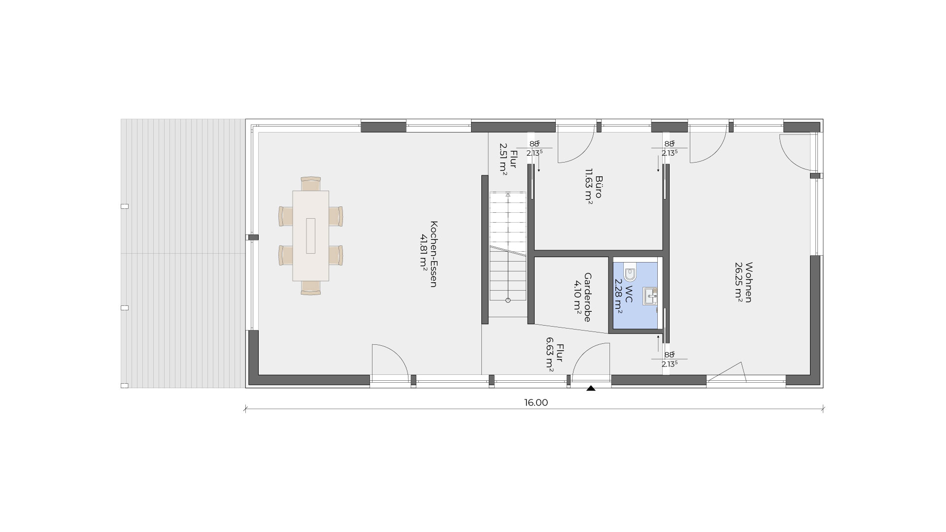 Grundriss des Einfamilienhaus