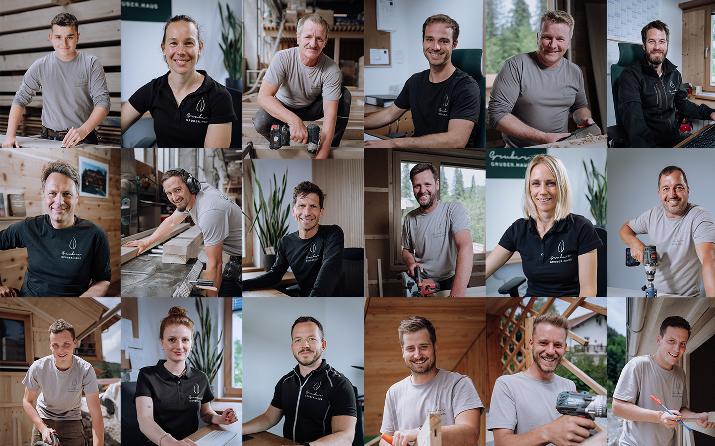 Über uns, das Team GRUBER.HAUS, alle Mitarbeiter