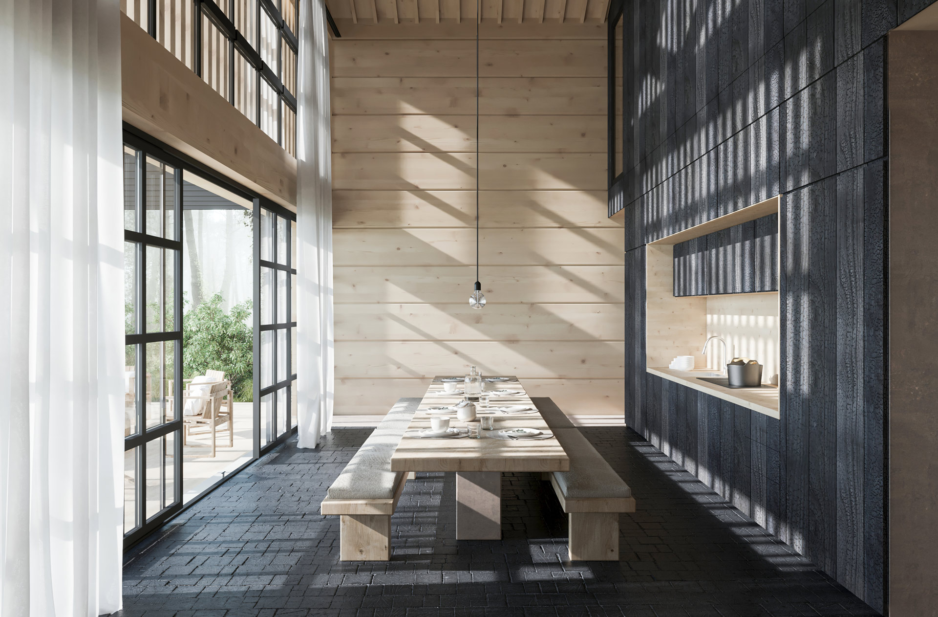 Innenansicht Esszimmer Jungle Hut